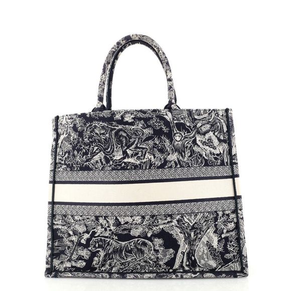 Christian Dior Book Tote Embroidered Canvas Large Blue - Picture 3 of 7